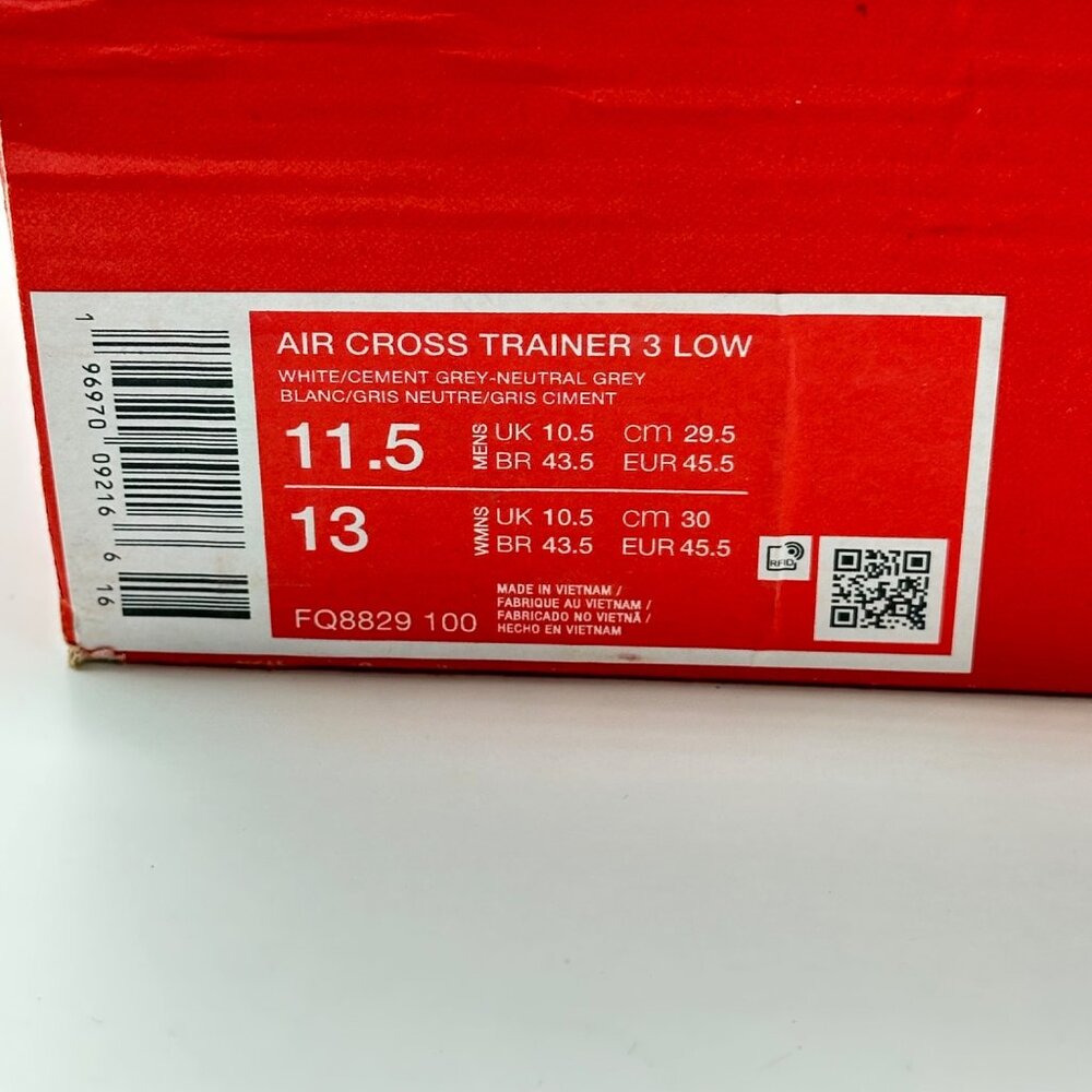 Men's Nike Air Cross Trainer 3 Low  FQ8829-100  Size 11.5 - Picture 11 of 13